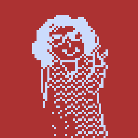 a lovingly drawing bagenzo on a red background