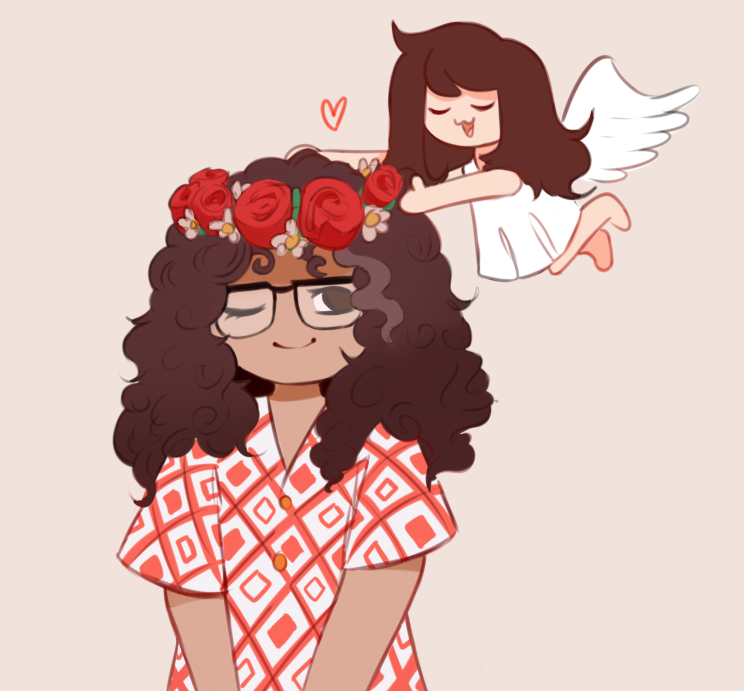a soft looking katey getting a flower crown from an angelic toffee