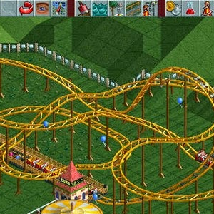 a yellow rollercoaster