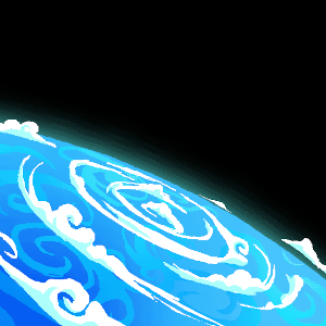 a blue and white planet