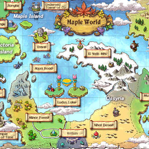 a world map of maplestory
