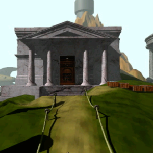 a greek pantheon-like building