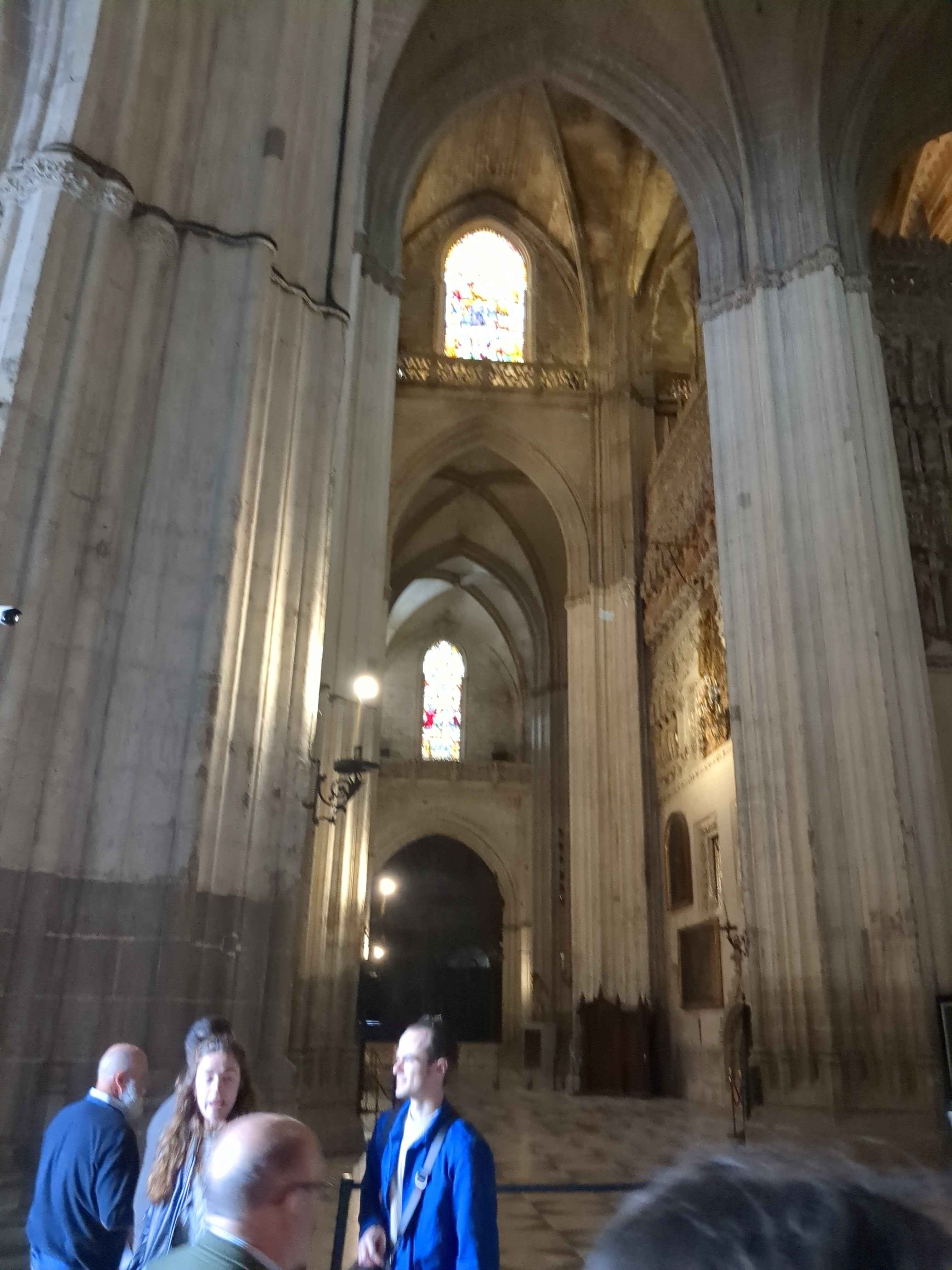 the interior of the cathedral of seville. high ceilings