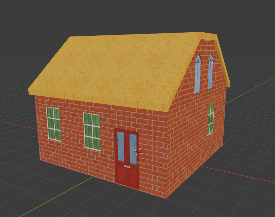 a blender screenshot of a 3d model of a house.