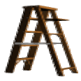 a rotating wooden ladder